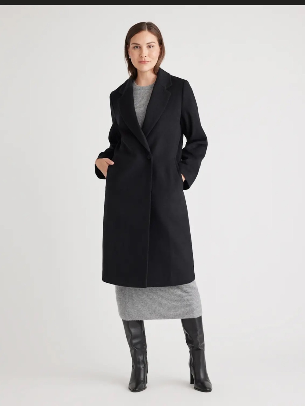 Quince single breasted wool coat